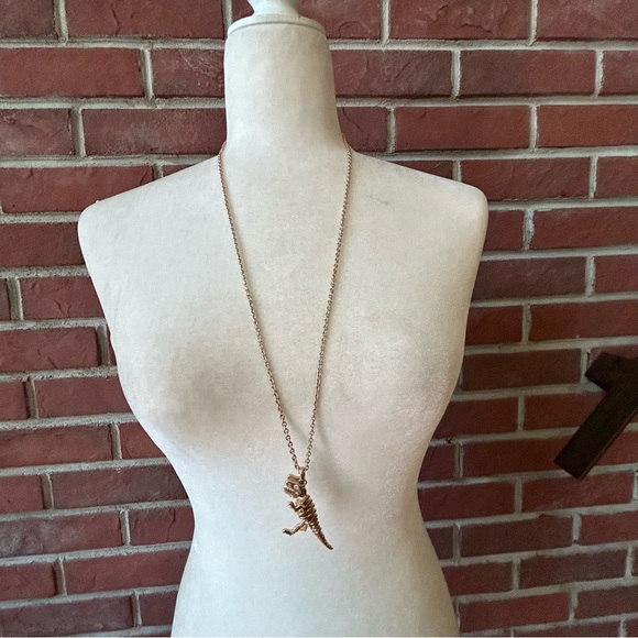Coach Rexy Good Brass Long Pendant Necklace NWT - Picture 1 of 16
